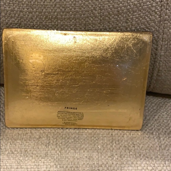 Christmas Gold Foil & Bird Glass Christmas Tray - Picture 2 of 2